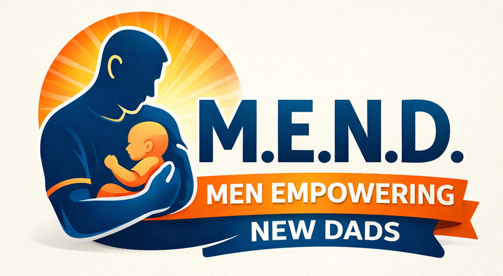 M.E.N.D. Logo – Men Empowering New Dads Logo for M.E.N.D., a nonprofit supporting fathers and families